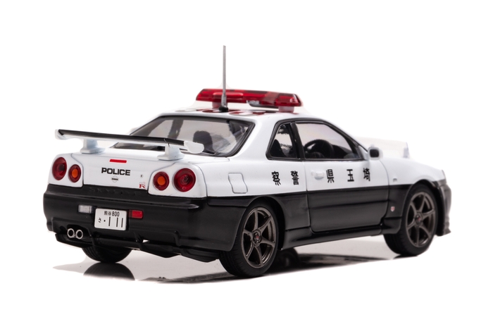 RAI'S 1/43 日産 スカイライン GT-R (BNR34) 2001 埼玉県警察高速道路交通警察隊車両(953):右後