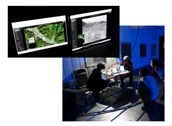 【有害鳥獣の調査を目的とした夜間飛行の様子】