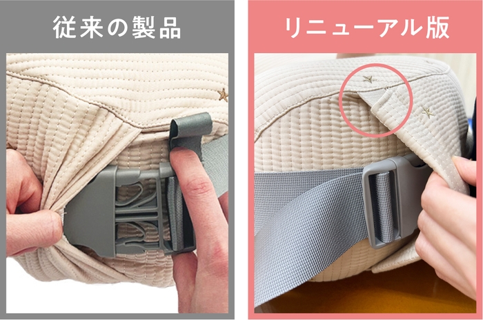 ベルト部分にゴムを追加したことでより使いやすく!