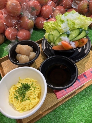 ぐんまの旬野菜と冷やしこんにゃくつけ麺