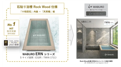アステックより好評発売中の「ERNシリーズ」が誕生10周年！ 話題の『石貼り浴槽』！ウェルネス志向天然素材採用　 SOLO/TWIN 全10モデル 本体価格85万円(税別)より。