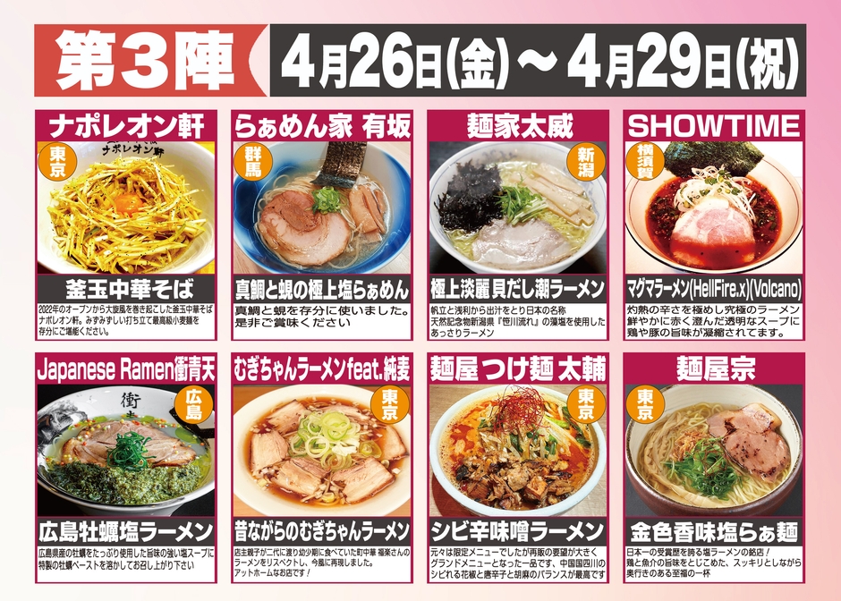 第3陣ラインナップ