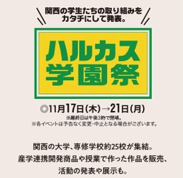 11月20・21日「ハルカス学園祭」にて、 JA大阪市×幸南食糧×四天王寺大学短期大学部  ライフデザイン学科がコラボしたオリジナル商品を販売。