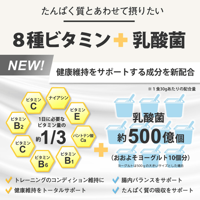 8種ビタミンと乳酸菌を配合