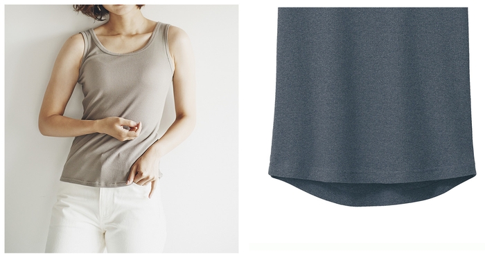 商品特長 綿100%あったかリブカットソー・タンクトップレディース