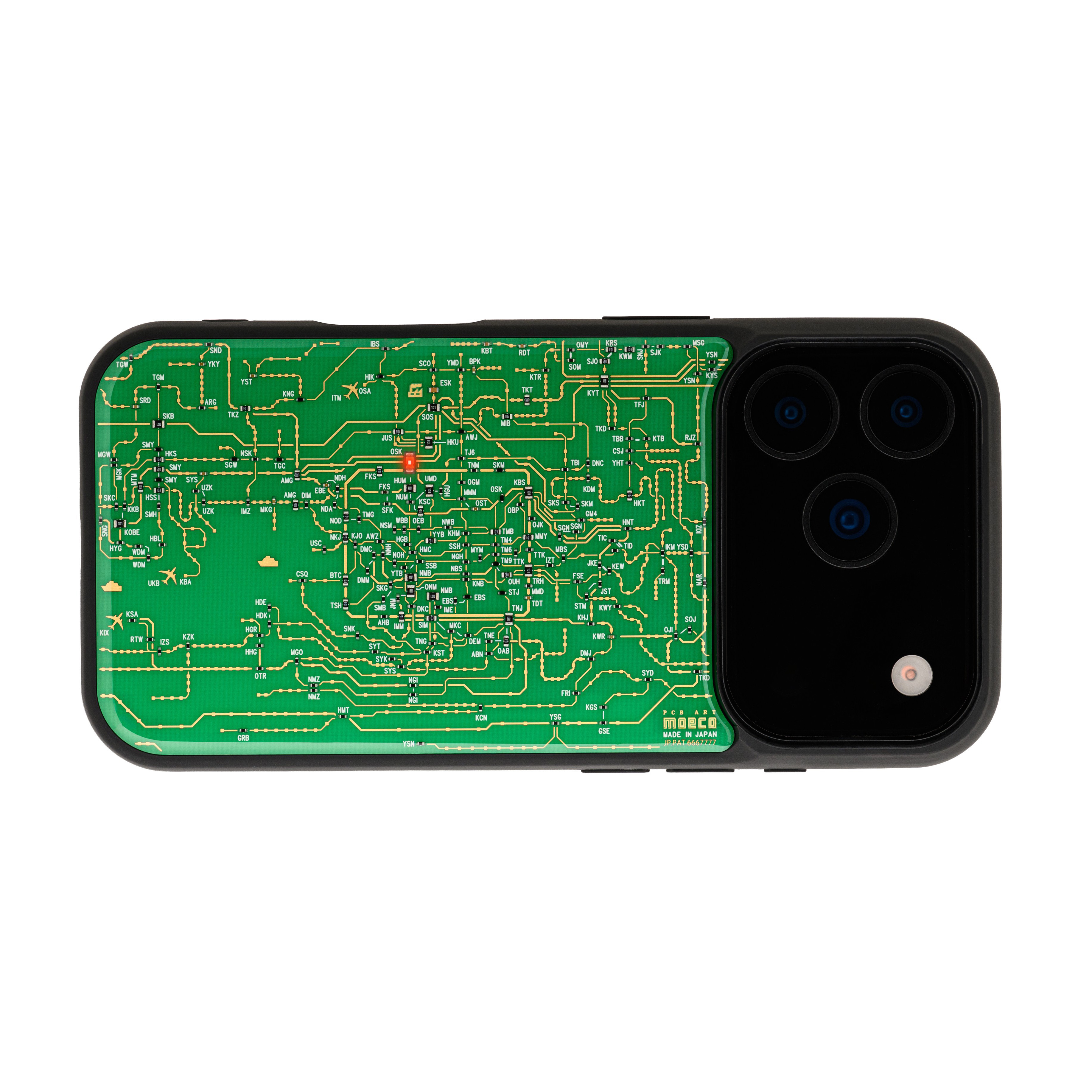 FLASH 関西回路線図 iPhone 17 Proケース 緑