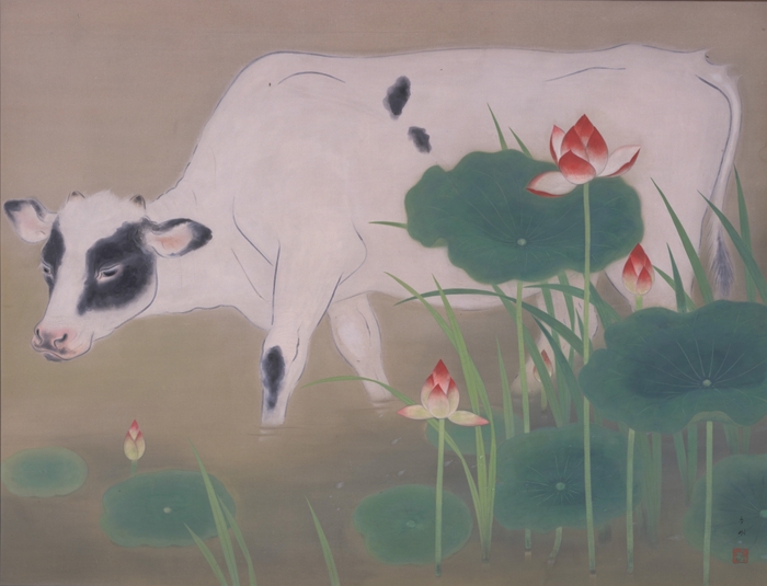 森守明《寂光》昭和18年(1943)元京都市立清水小学校蔵(京都市学校歴史博物館管理)