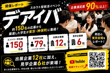 【開催レポート】約150名の応募から厳選した学生が参加！スカウト型就活イベント「デアイバ」を東京 神保町で開催｜企業評価公開