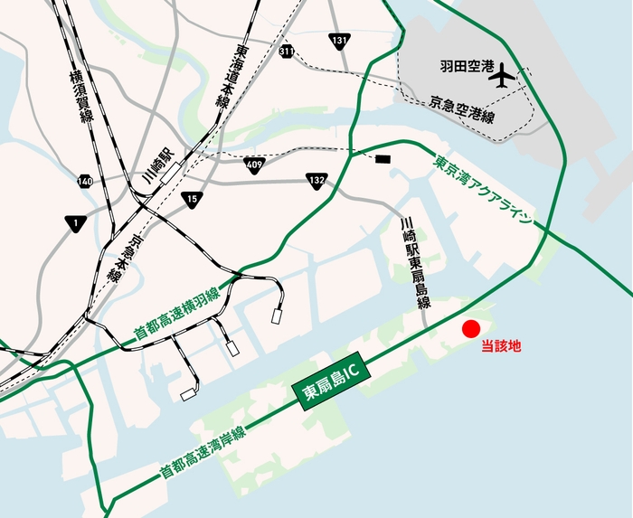 東扇島冷凍自動倉庫開発案件　周辺地図