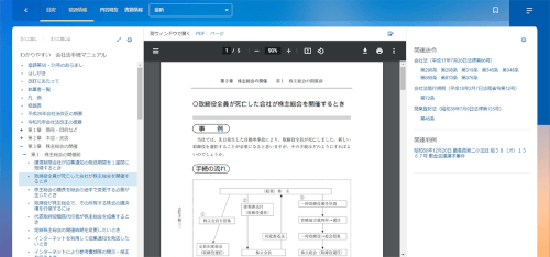 【『LEGAL CONNECTION　画面イメージ】 （わかりやすい会社法手続マニュアル）