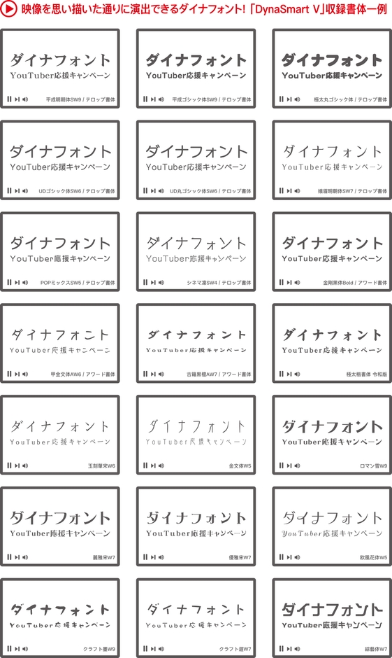 「DynaSmart V」収録書体一例
