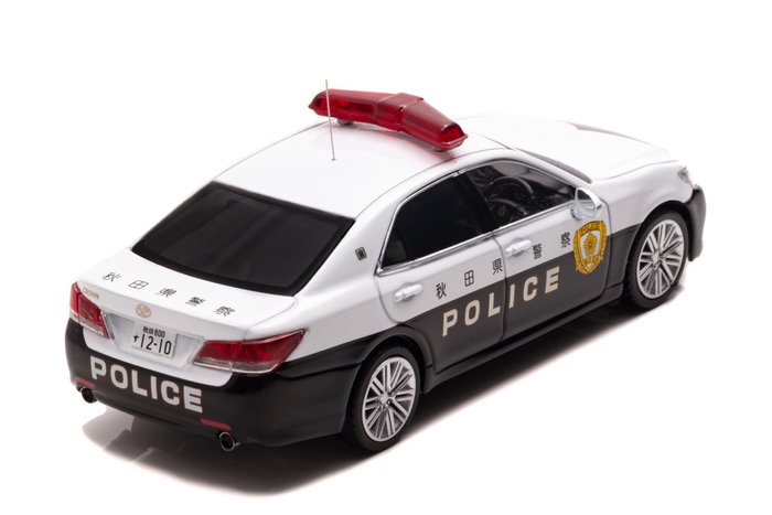 1/43 トヨタ クラウン アスリート (GRS214) 2019 秋田県警察高速道路交通警察隊車両:右後