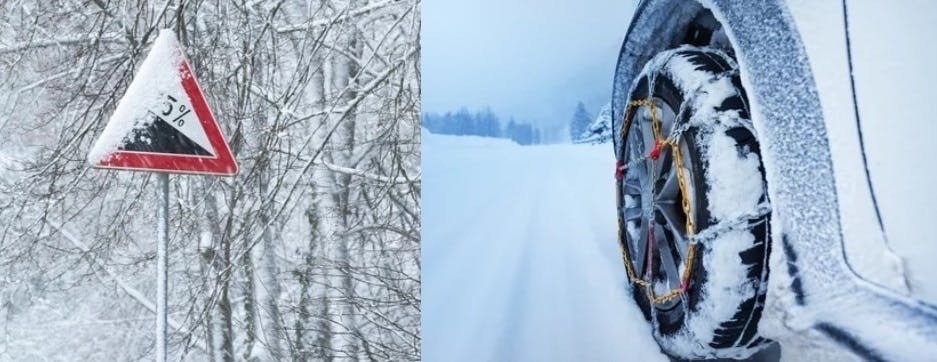 雪山で車がスリップして立ち往生してしまった場合