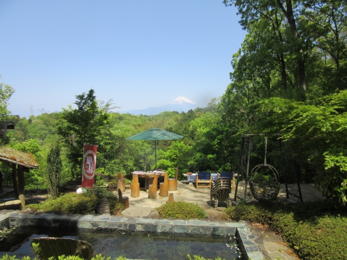 富士山の見える足湯