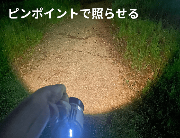 トーチライトで足元を照らす