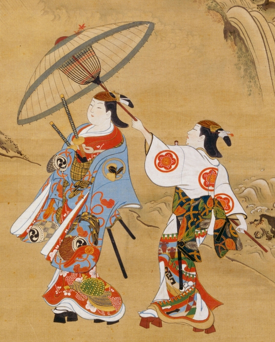 小倉山荘図(部分) 奥村政信筆