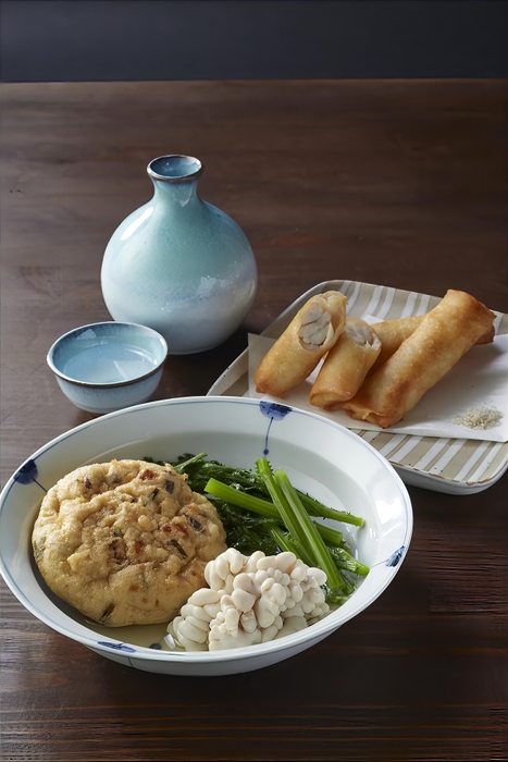 白子と百合根のシガール、合うおでん種:白子、合うお酒:「伯楽星 特別純米」(新澤醸造店)・冷酒