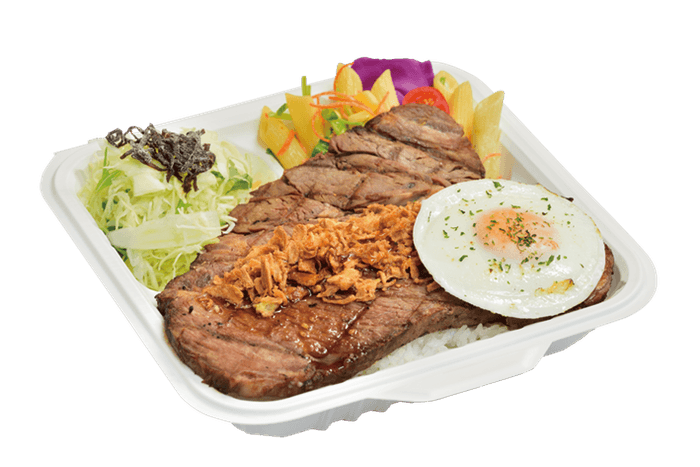 炭火焼はみ出しステーキ弁当(¥1,000税込)