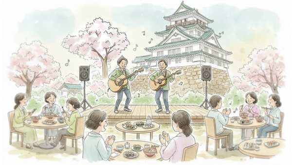 小田原城マルシェイメージイラスト