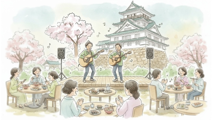 小田原城マルシェイメージイラスト