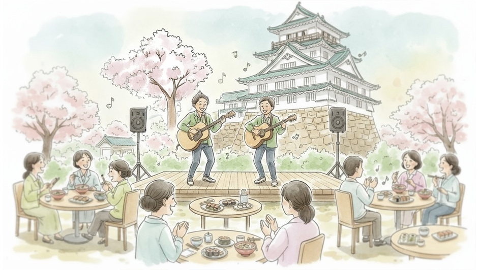 小田原城マルシェイメージイラスト