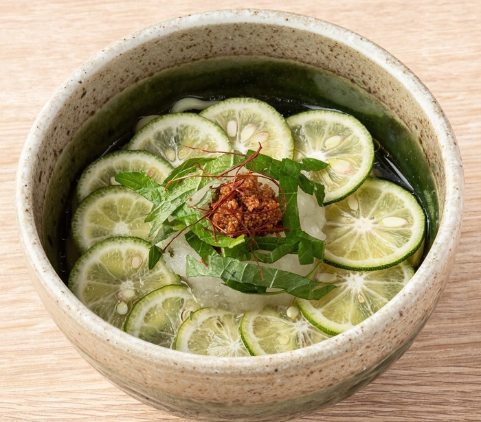 ふぐ卵巣糠漬け 酢だち冷やし麺　800円