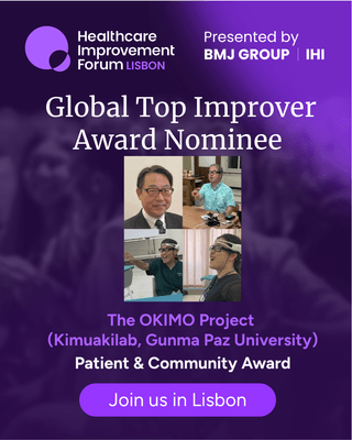 BMJ Group「Global Top Improver Awards 2027」Patient & Community Engagement Award 最終候補の告知画像(提供:BMJ Group)