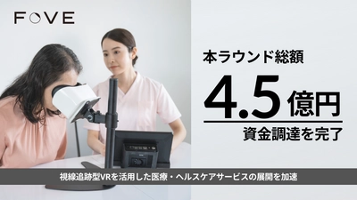 株式会社FOVE、新たに2億円の資金調達を実施　 ～総額4.5億円の資金調達を完了～