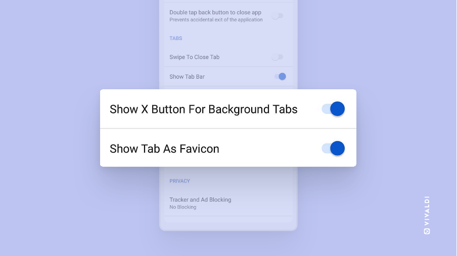 Android版 Vivaldi、タブの表示内容の新しい選択肢