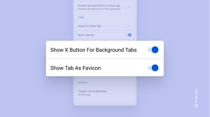 Android版 Vivaldi、タブの表示内容の新しい選択肢
