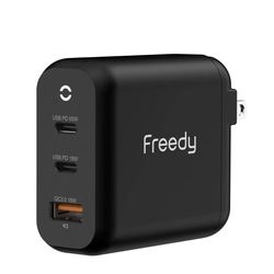 コンパクトながらデバイス3台まで同時高速充電　 Freedy『65Wマルチポートチャージャー GaN』を販売開始