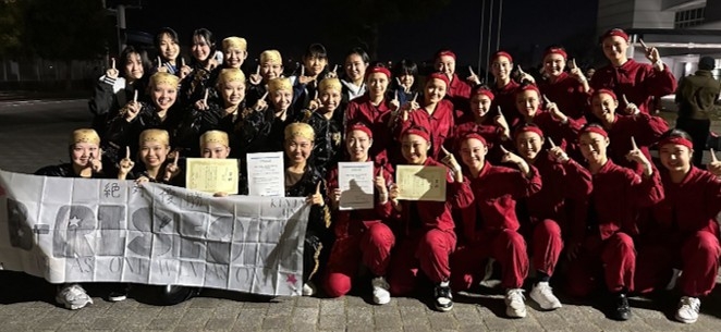 令和7年度ダンスドリル秋季競技大会（中国・四国大会）で優勝した際の様子