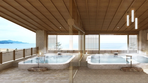 ＜海辺の温泉食旅 一望館＞にリブランド。海を見ながら温泉浴。創業から変わらぬ食と温もりを継承。11月グランドオープンに向け準備が進む。－海の京都 夕日ヶ浦温泉－