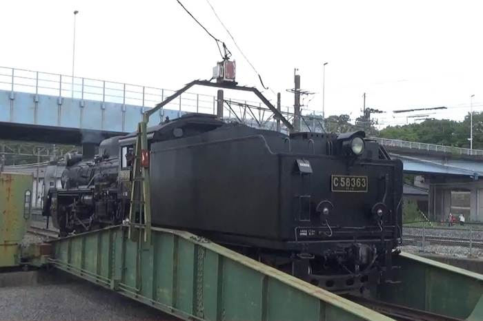 広瀬川原車両基地内SL転車作業　イメージ