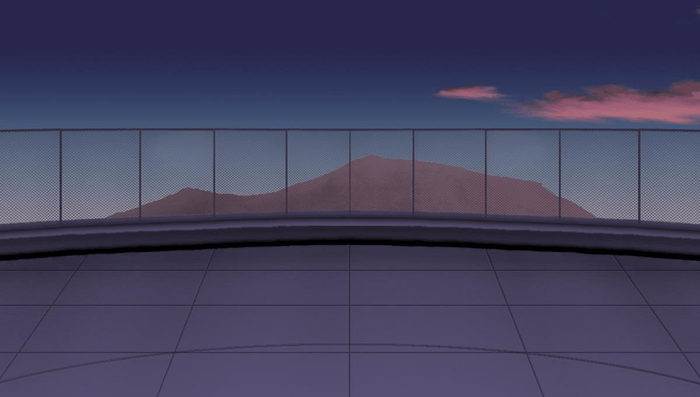 初日の出直前の翔愛学園屋上