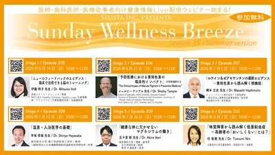Selista Inc. Presents. 『Sunday Wellness Breeze』Season 35 Summer version  全6 Stage 2026年6月14日(日)～8月2日(日)の朝に開催