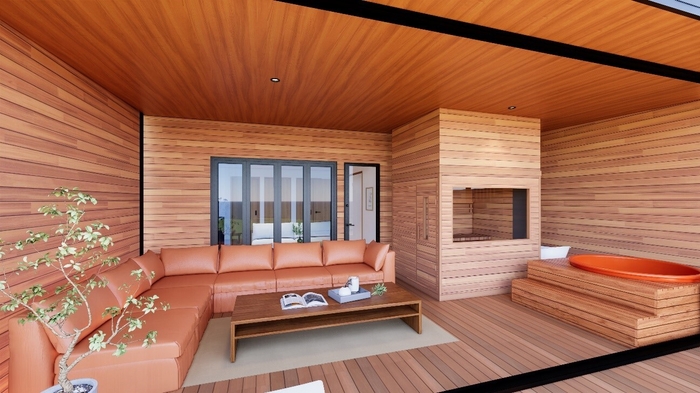 グランピングタイプ アウターリビング・温泉・サウナイメージ