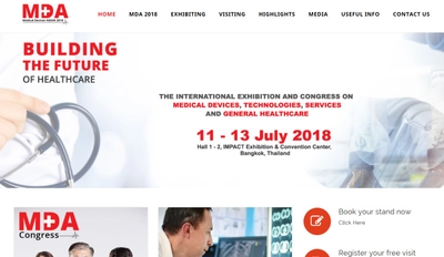 国際展示会 「ASEAN医療機器ショー 2018年」(IMPACT Exhibition Management Co., Ltd.主催）の出展お申込み受付開始