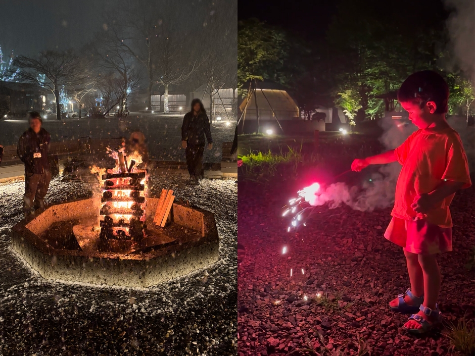 キャンプファイヤー&花火