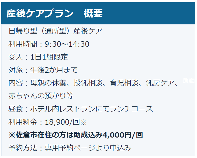 産後ケアプラン 概要