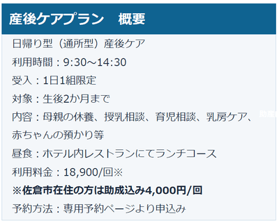 産後ケアプラン 概要