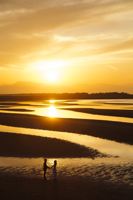 真玉海岸の夕陽