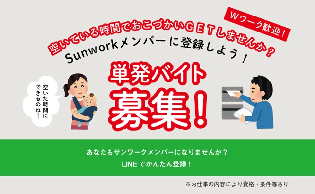 スキマ時間バイトで顧客接点強化。「SUNWORK（サンワーク）」はじめました。