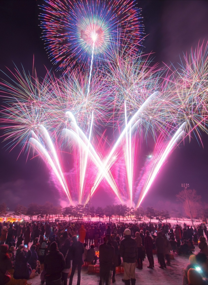 【昭和村】「冬の夜空を彩る」