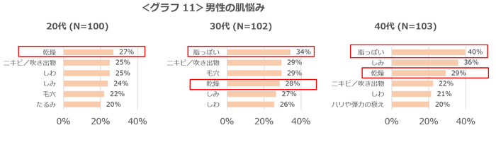 グラフ11：男性の肌悩み