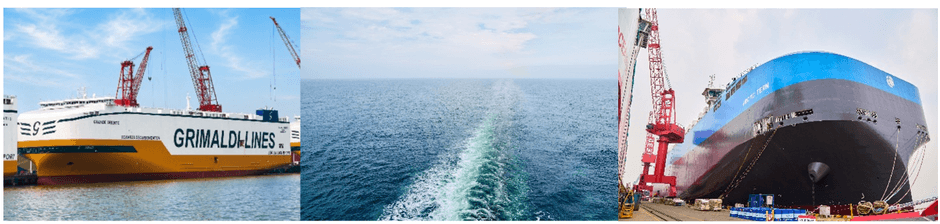 画像キャプション(左から):Grande Oriente、船の航跡、Arctic Tern。