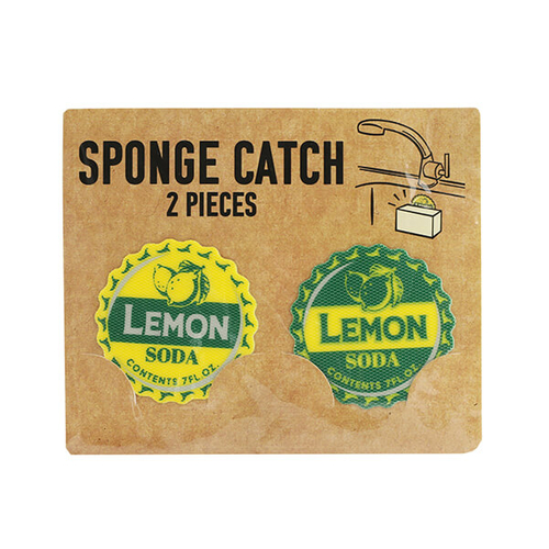 「スポンジキャッチ 2個入 Lemon Soda」価格：107円／サイズ：W4.7×D0.1×H4.7cm／レモンソーダのボトルキャップ型のスポンジキャッチ。