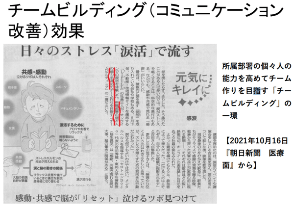 ストレス解消目的だけでなく、職員間のコミュニケーション改善にも活用