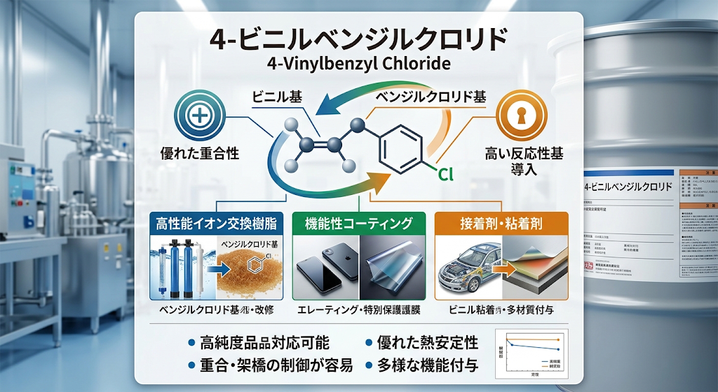 【最新予測】4-ビニルベンジルクロリド市場規模、2026年に94.26百万米ドルへ｜年平均成長率3.7%で推移予測