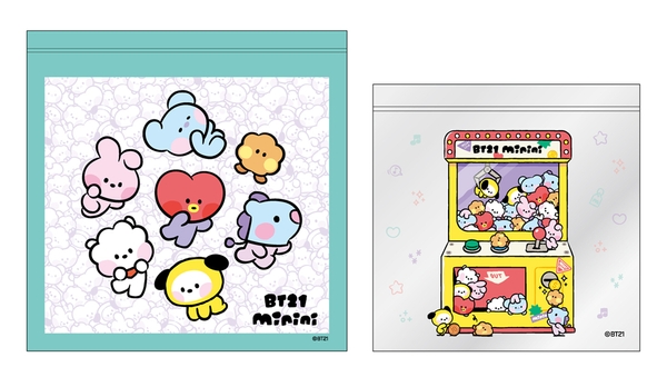 BT21 mininiジッパーバッグ4枚セット(グリーン)